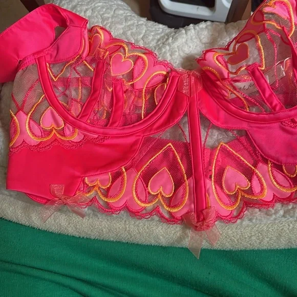 New! For Love and Lemons Graphic Hearts Bustier Top small - Picture 5 of 8